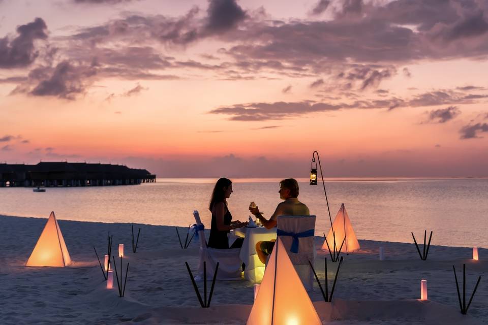 Cena romantica en la playa