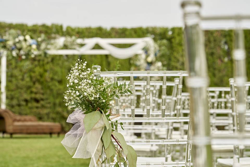 Detalle boda civil jardín