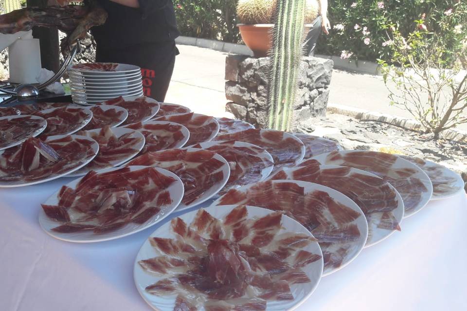 Corte de jamón ibérico