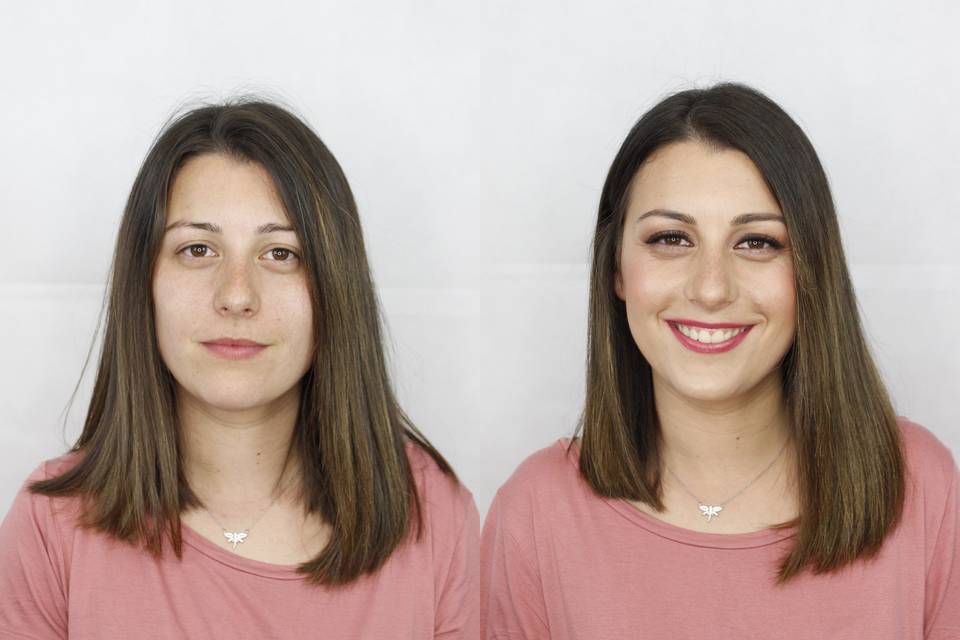 Antes y después. Maquillaje sencillo
