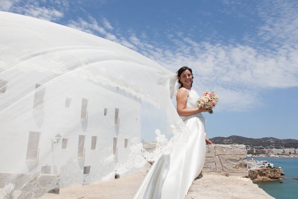 Fotografía de novia en Ibiza