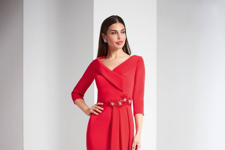 Vestido madrina rojo 2306mad