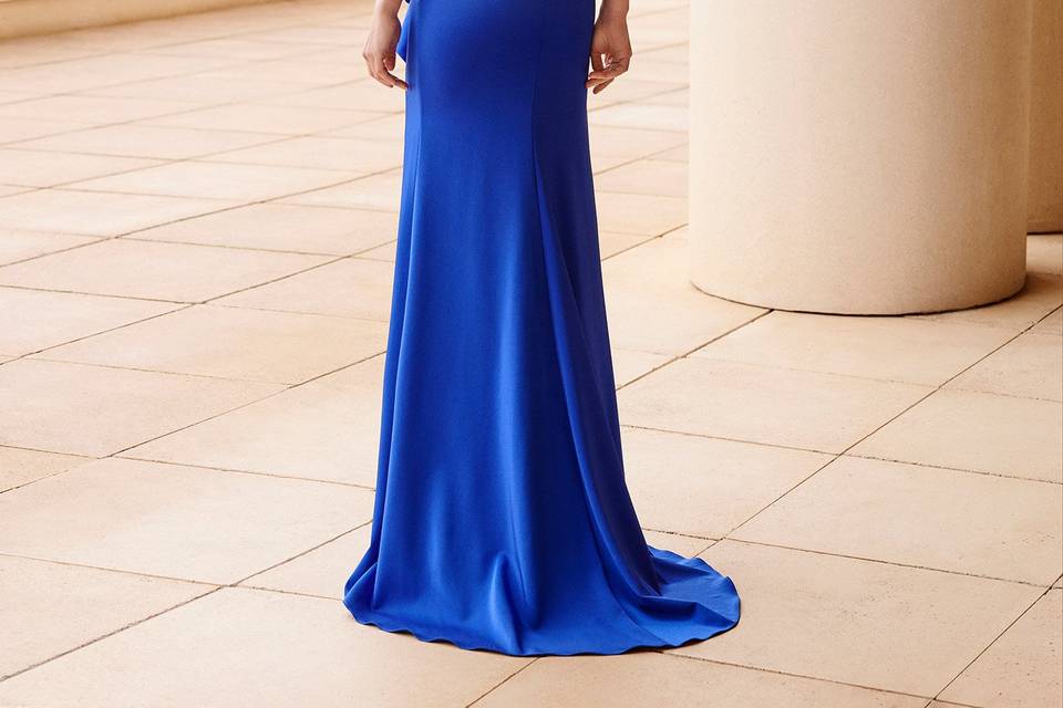 Vestido madrina azul 7g115ros