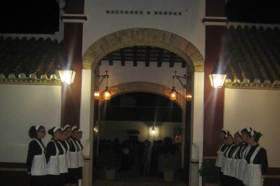 Fachada de noche