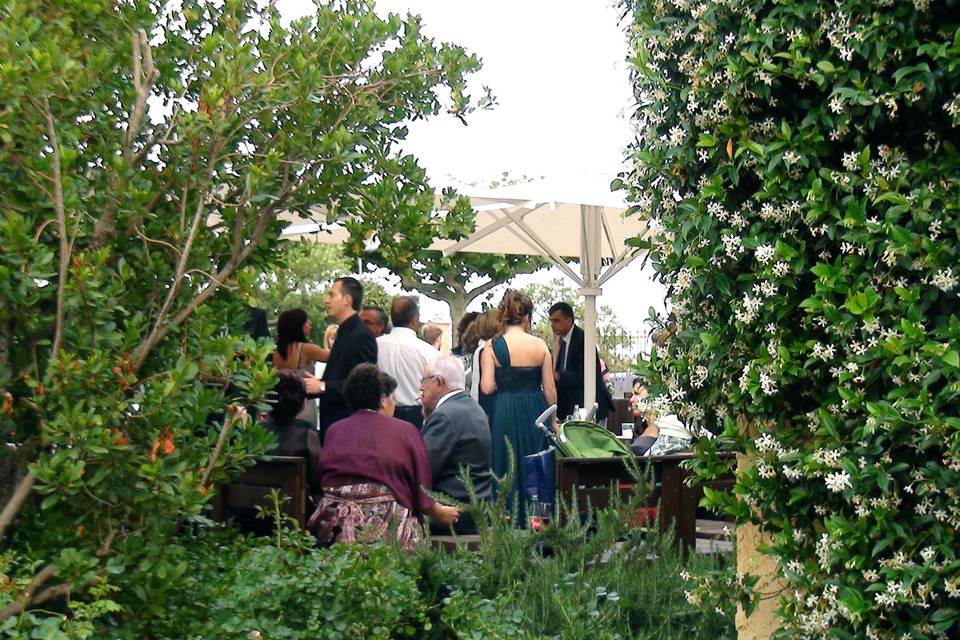 Aperitivio en el jardín