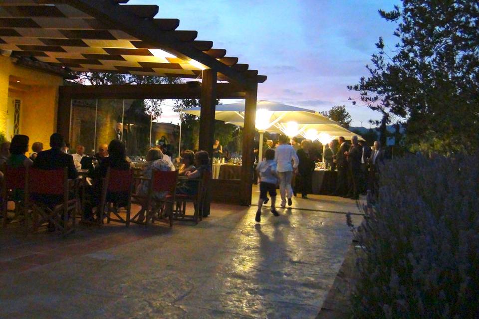 Pergola durante aperitivo