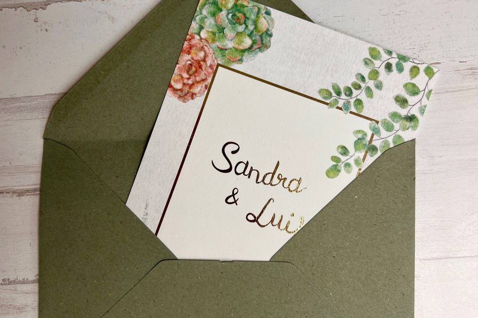 Papel ecológico y stamping oro