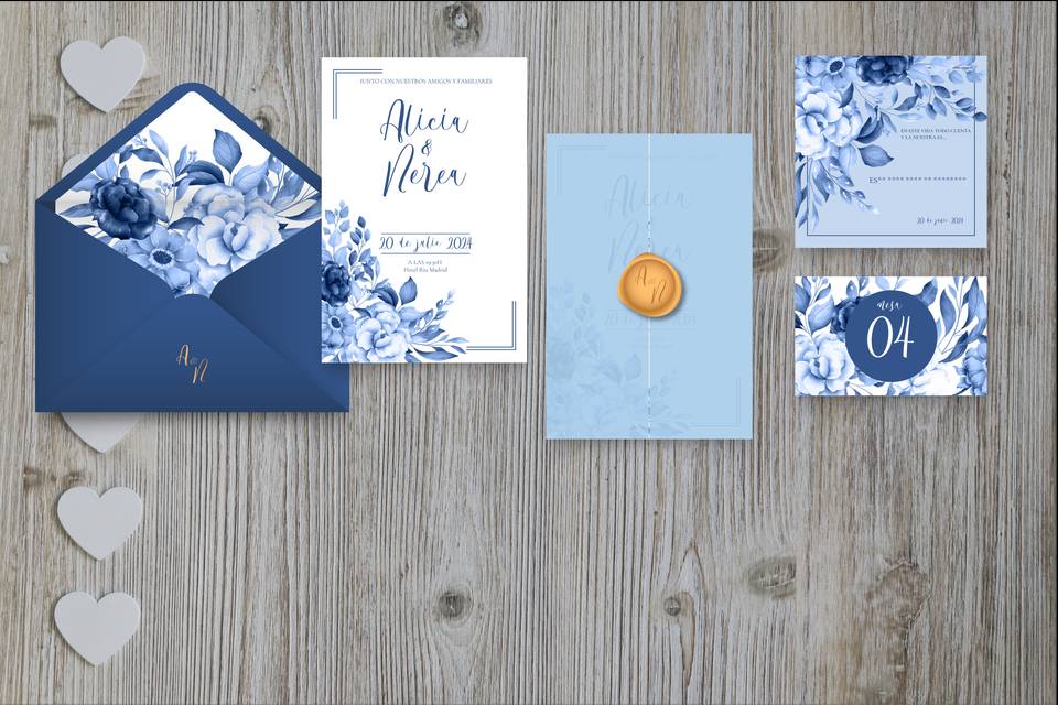Invitación azul