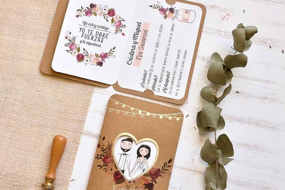 Invitación de boda pasaporte