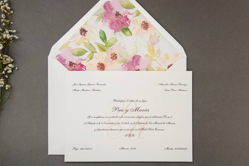 Invitación de boda Acuarela