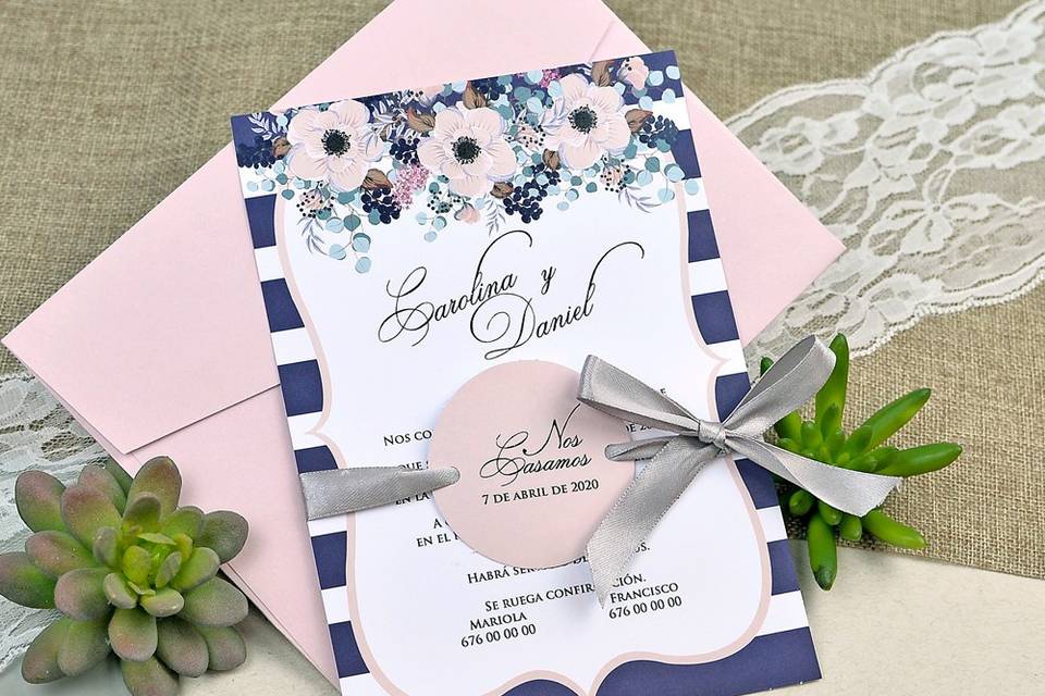 Invitación de boda elegante