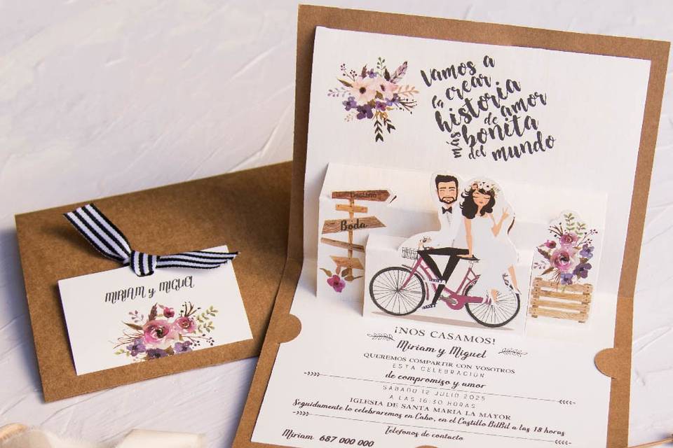 Invitación de boda informal