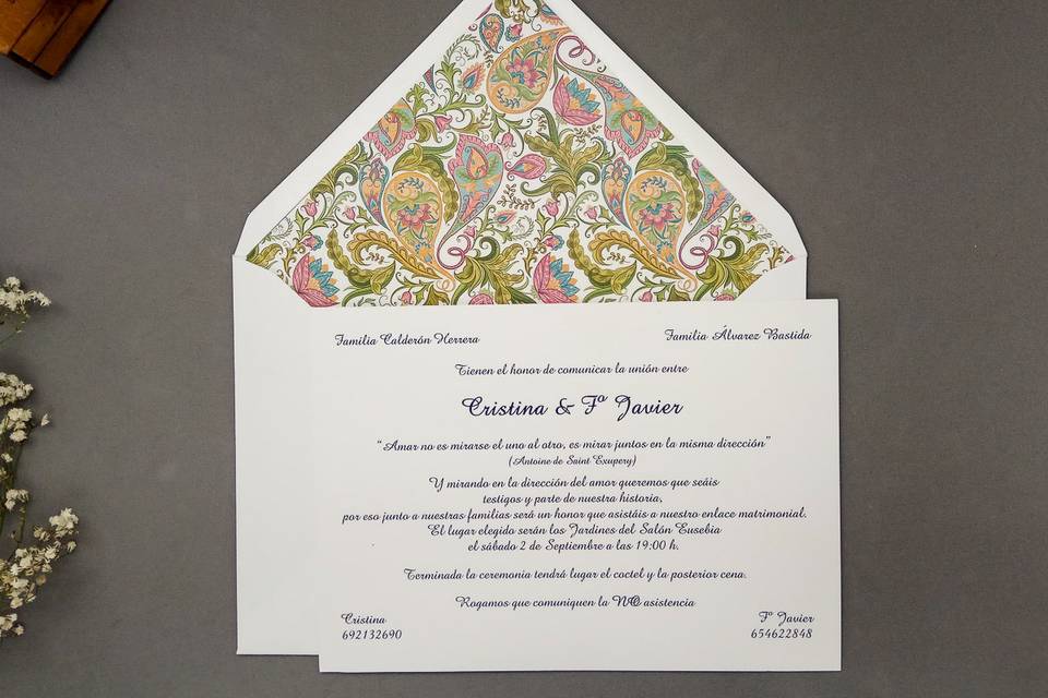 Invitación de boda Floral