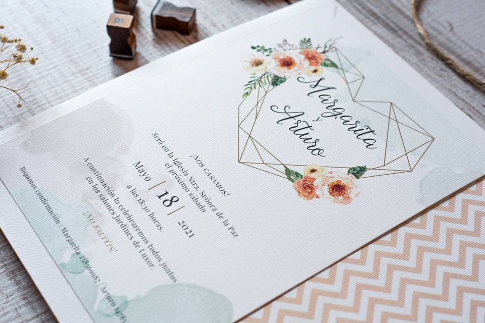 Invitación de boda Flores