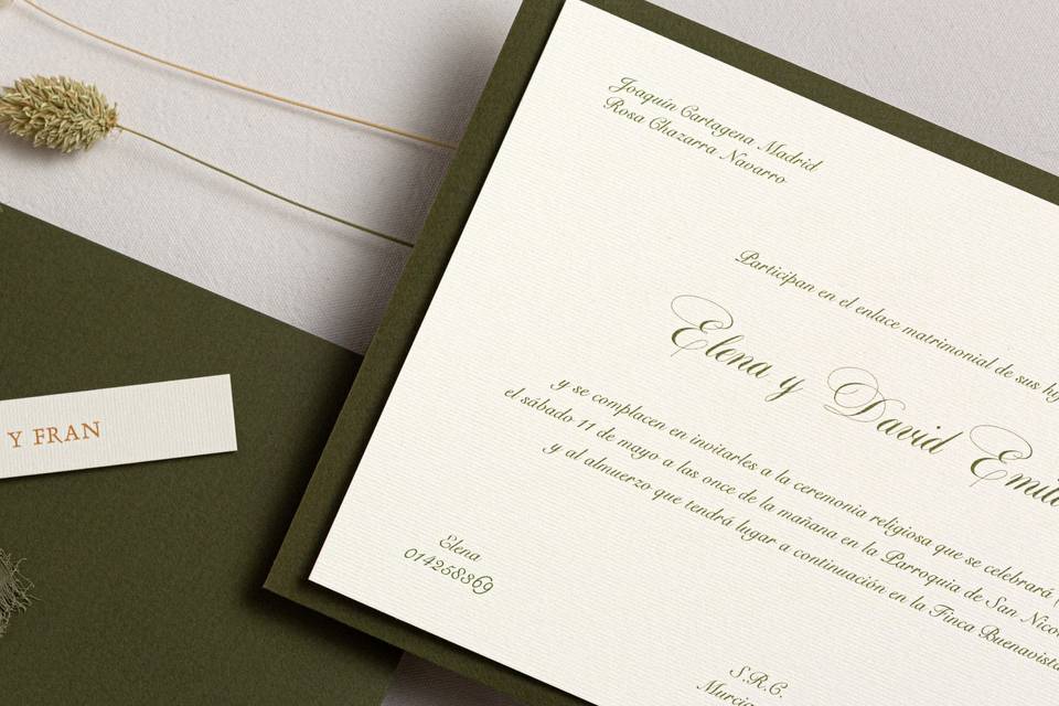 Invitación boda clásica