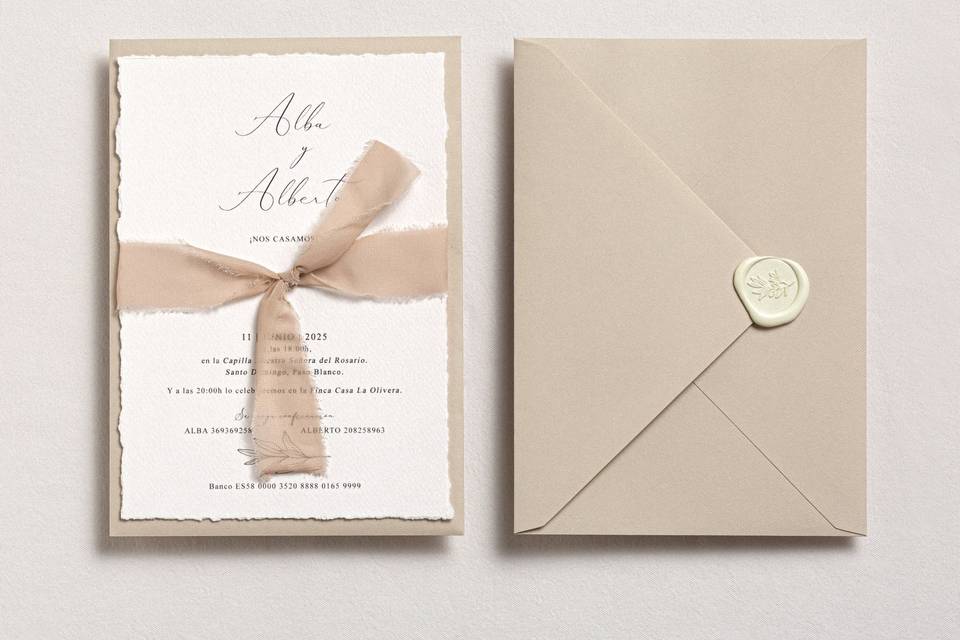 Invitación boda sencilla