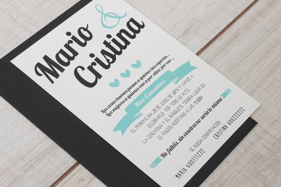 Invitación de boda moderna