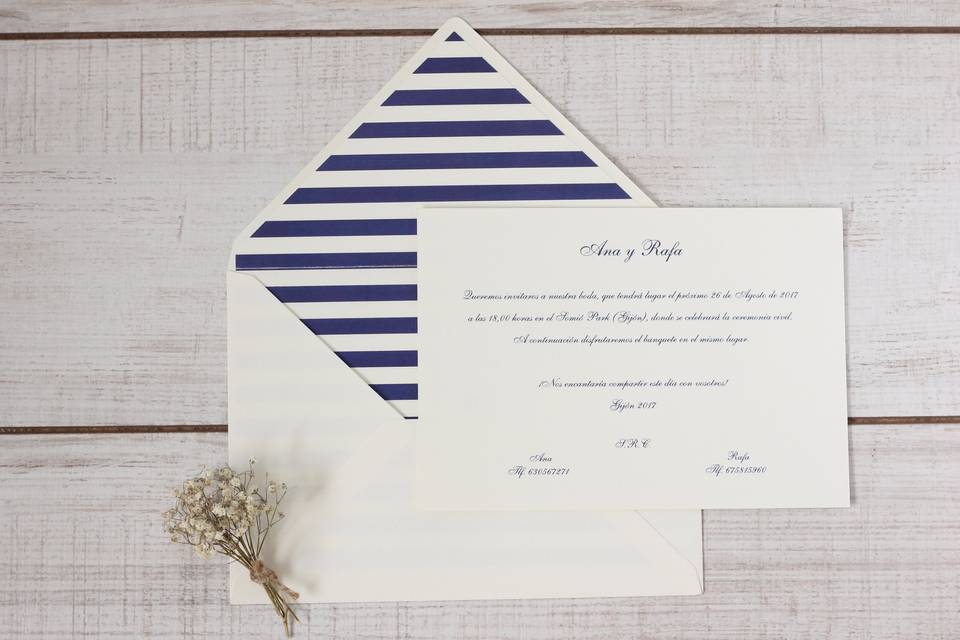 Invitación de boda lineas