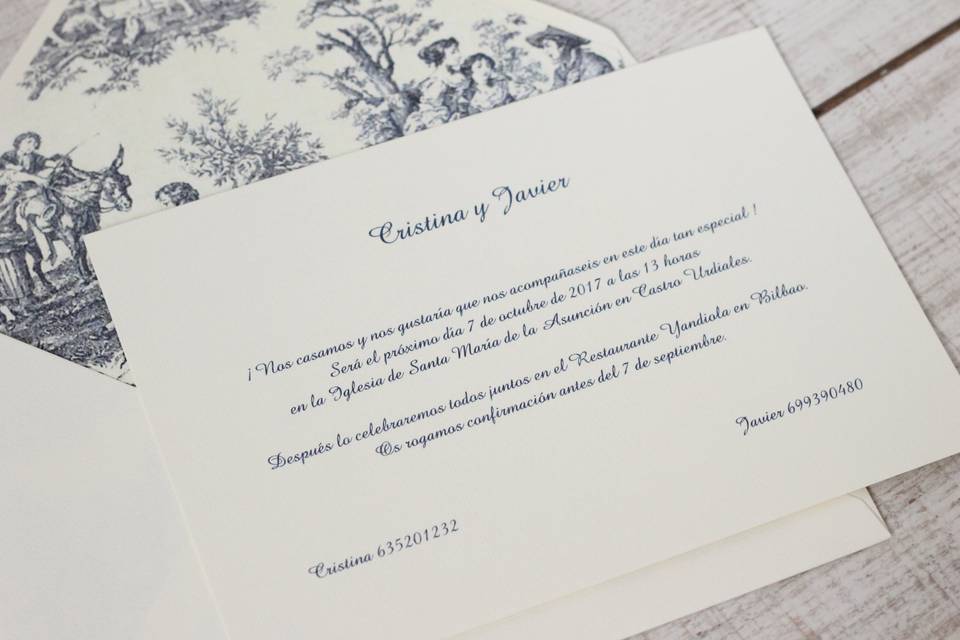 Invitación de boda clasica