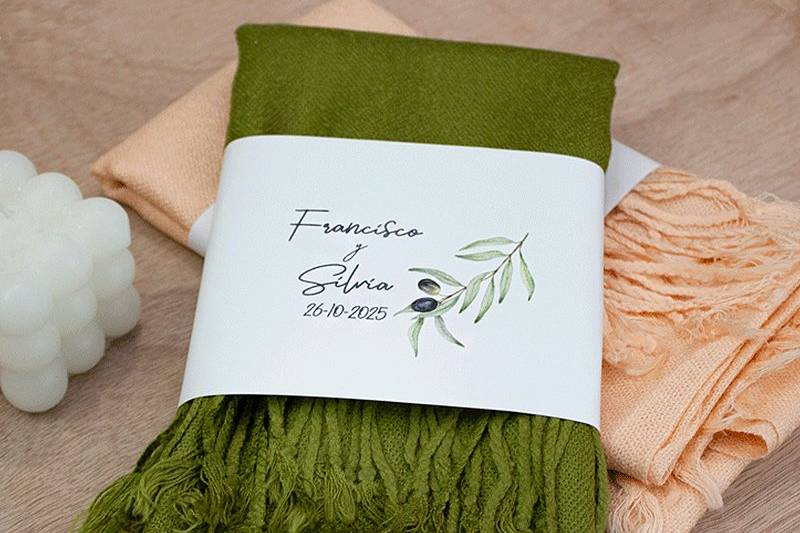 Pashmina Oliva personalizada