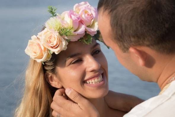 Corona de flores para preboda