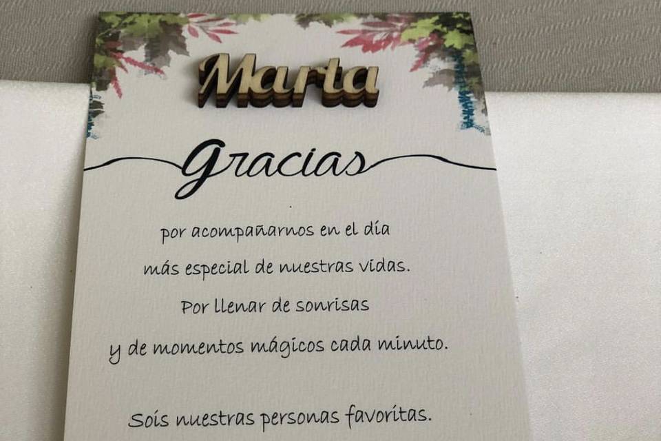 Carta de agradecimiento