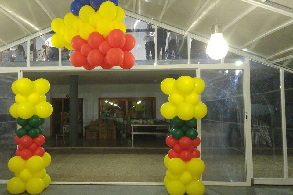 Decoración con globos lego