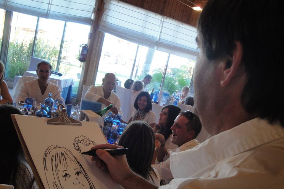 Caricatura en boda