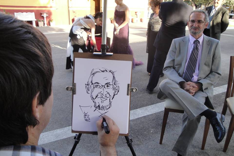 Caricatura en boda