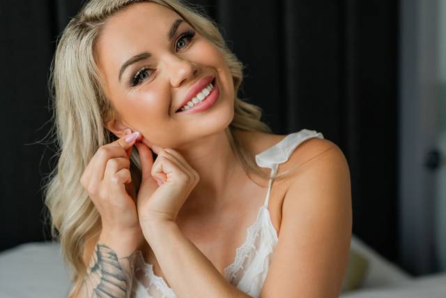 Makeup and hairstyle bride