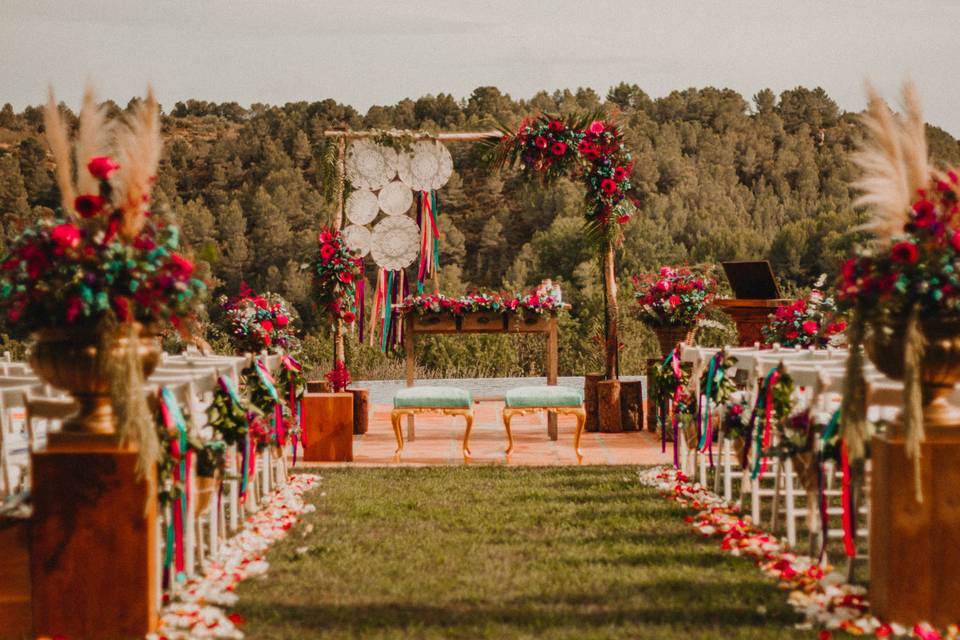 Ceremonia estilo Boho