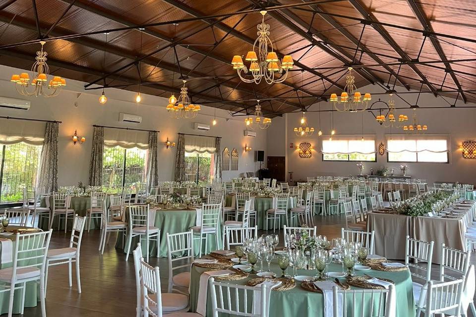 Salón en tonos verdes