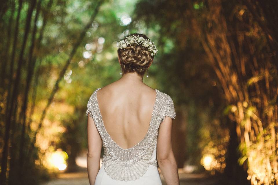 Espalda del vestido de novia