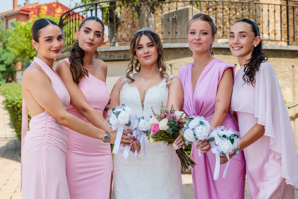 Con las Damas de honor