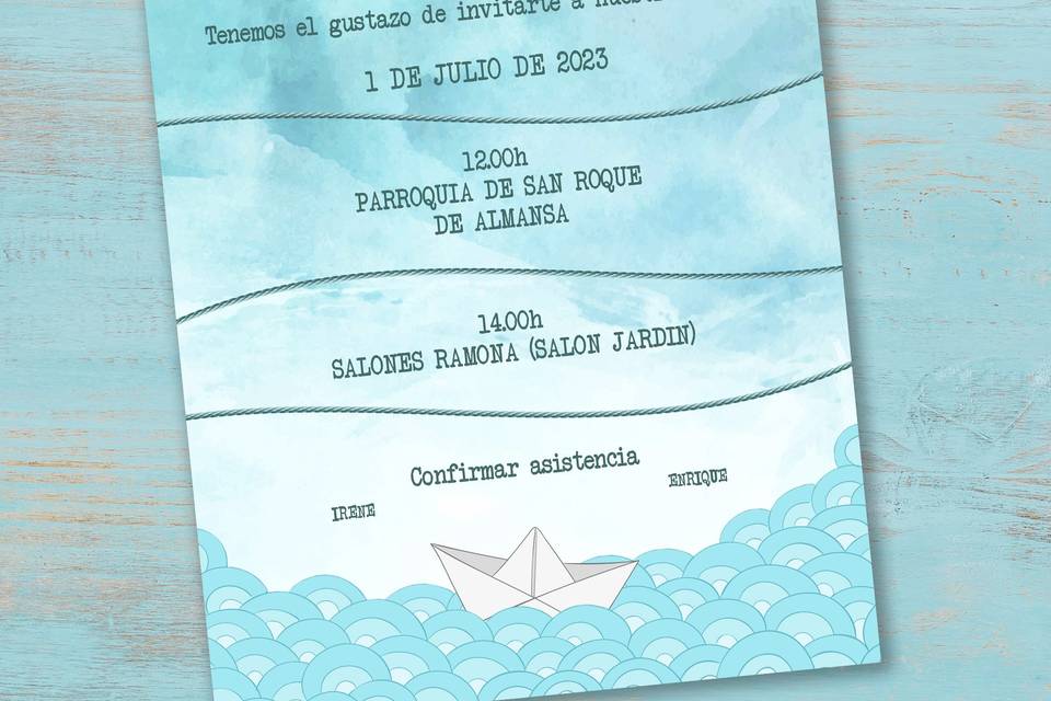 Invitación de estilo marinero