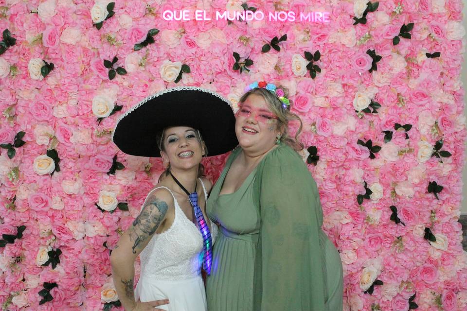 Fotomatón fondo rosas