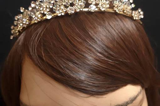 Tiara de novia dorada