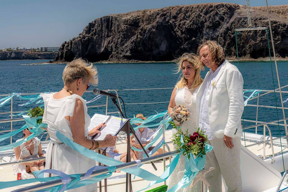 Boda en el catamarán