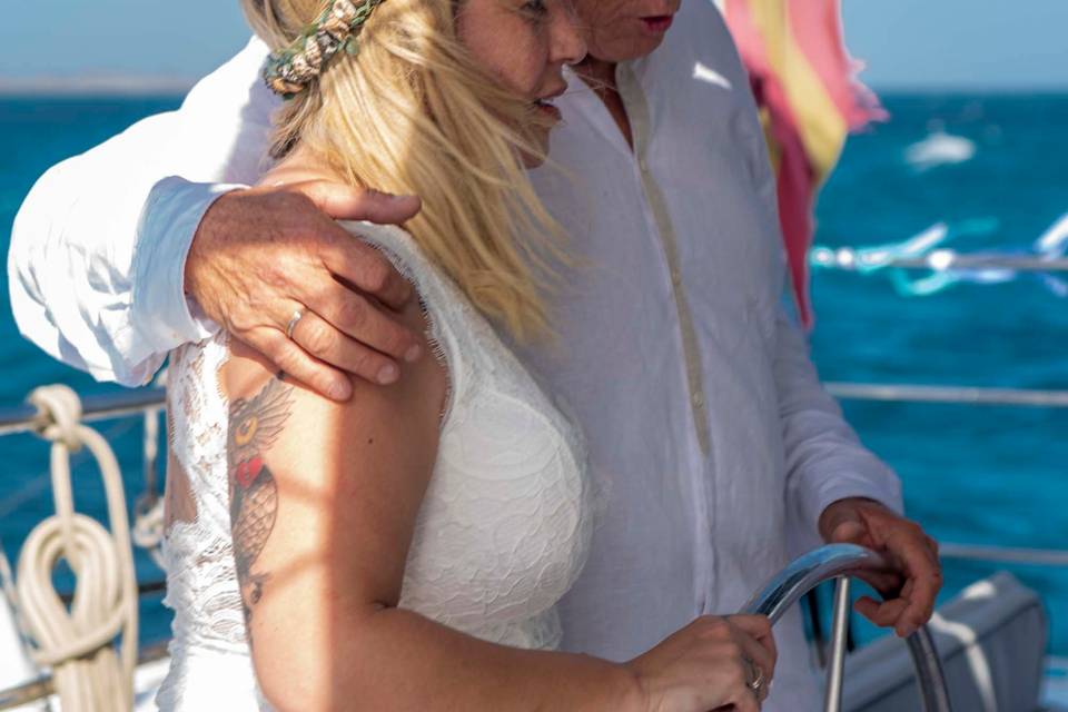 Boda en el catamarán