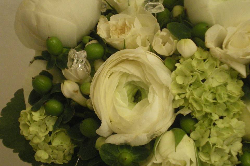 Bouquet verde y blanco