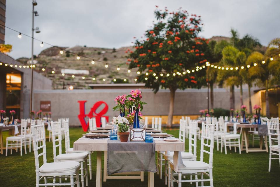 Celebración en el jardín