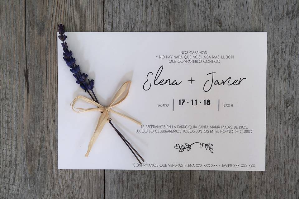 Invitaciones con flores