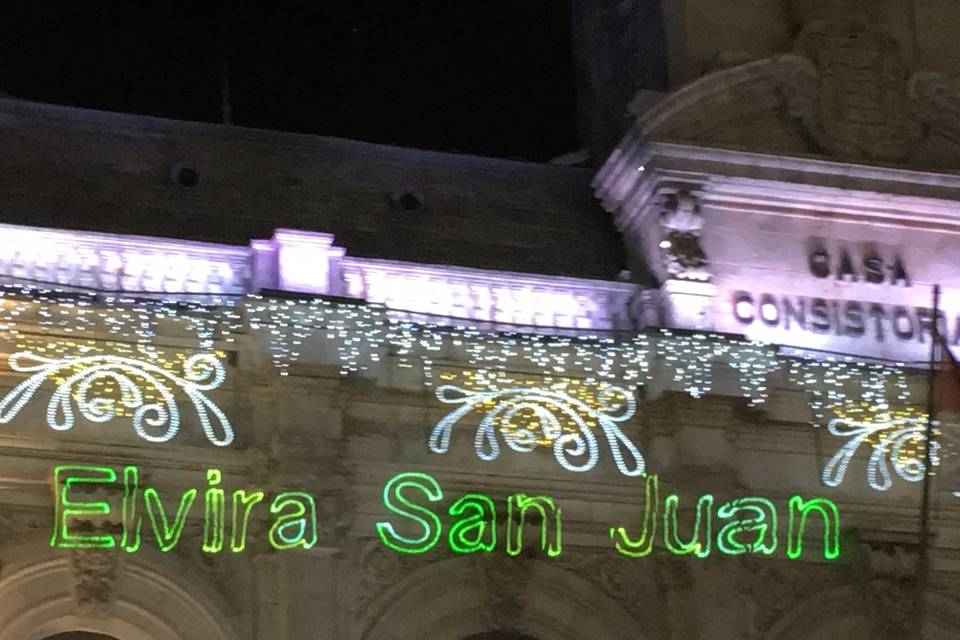 Show láser en Plaza Mayor