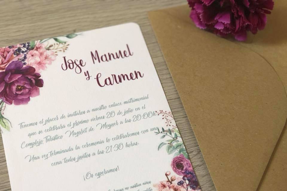 Invitación de boda