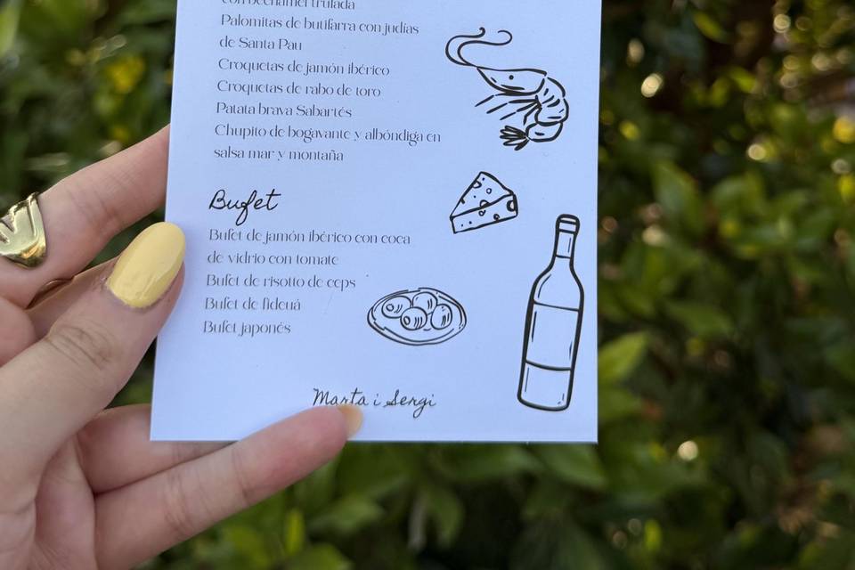 Menu de aperitivos