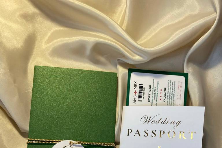 Invitación boda pasaporte