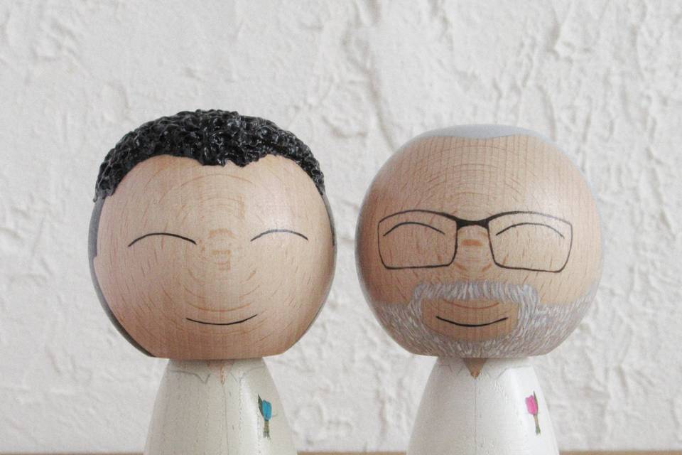 Pareja kokeshi L personalizada