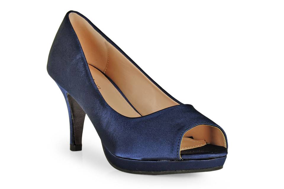 Peep toe raso navy 72247