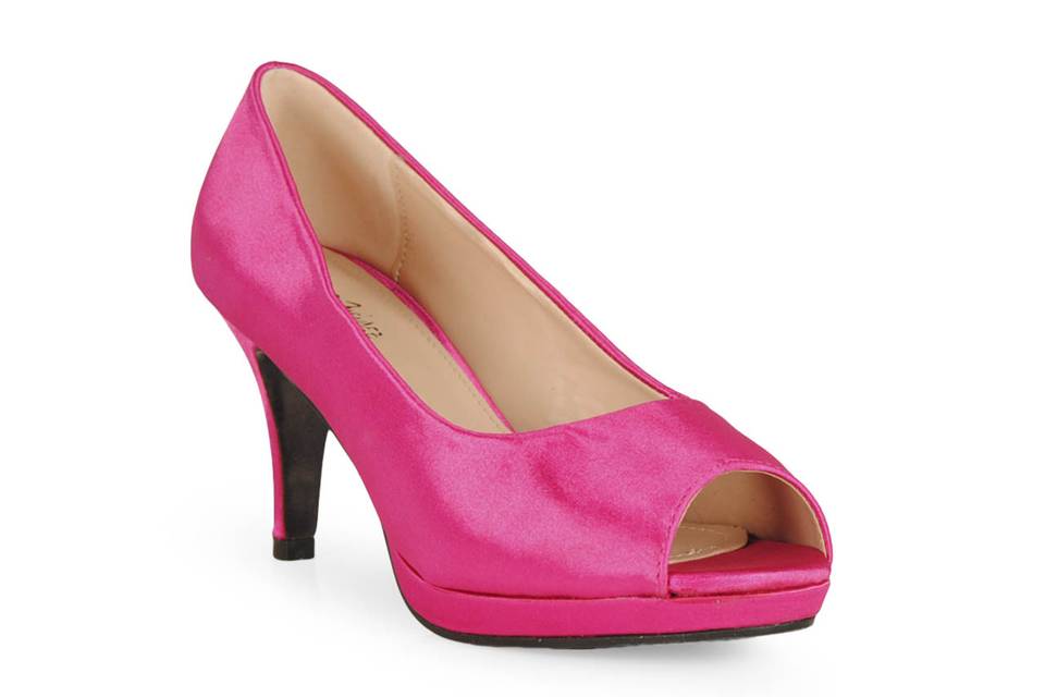 Peep toe raso fuxia 72248