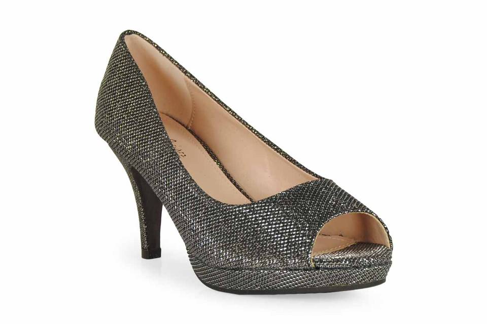 Peep toe glitter silver 72250